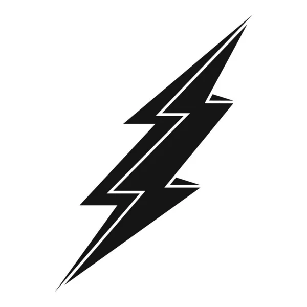 Warning lightning bolt icon, simple style — ストックベクタ
