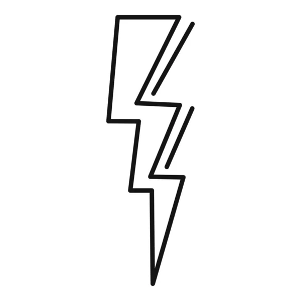 Power bliksemschicht pictogram, omtrek stijl — Stockvector