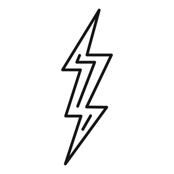 Storm lightning bolt icon, outline style — ストックベクタ