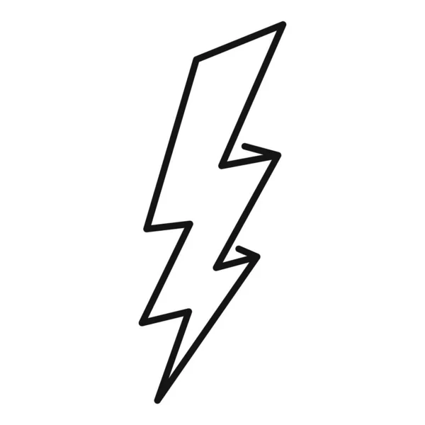 Zigzag lightning bolt icon, outline style — ストックベクタ