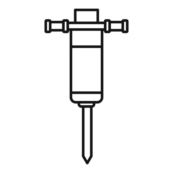 Угольная ручная дрель иконка, стиль контура — стоковый вектор