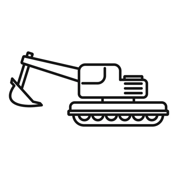 Coal excavator icon, outline style — Stock Vector