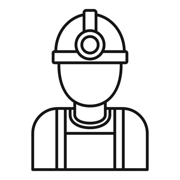 Icono de trabajador de la industria del carbón, estilo de esquema — Vector de stock