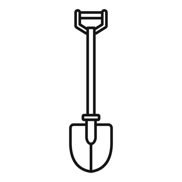 Steel shovel icon, outline style — Stock Vector