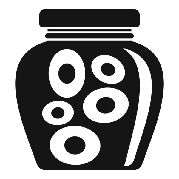 Pfirsich-Marmeladenglas-Symbol, einfacher Stil — Stockvektor