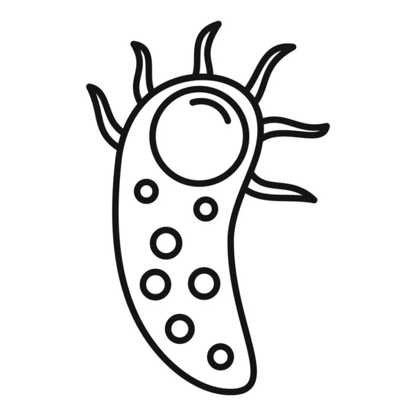 Icono de bacteria celular, estilo de contorno — Vector de stock