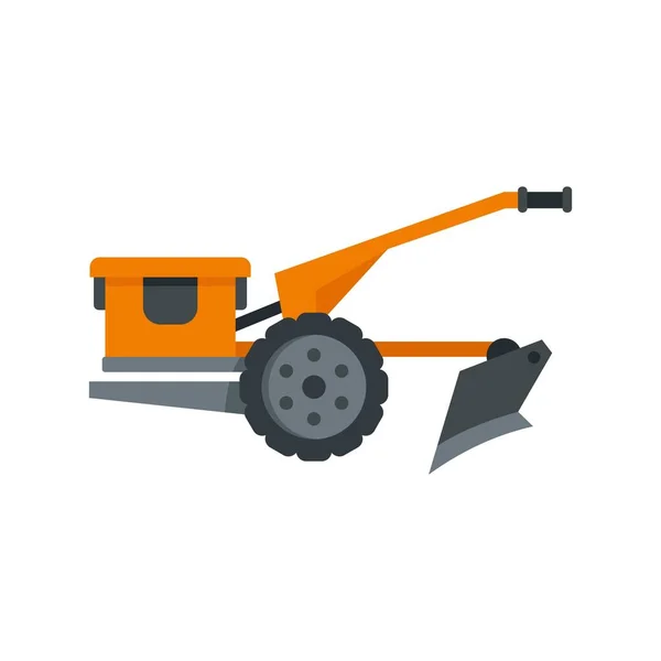 Walking tractor icon, flat style — Stock Vector