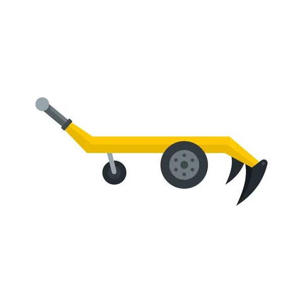 Icône de charrue tracteur, style plat — Image vectorielle