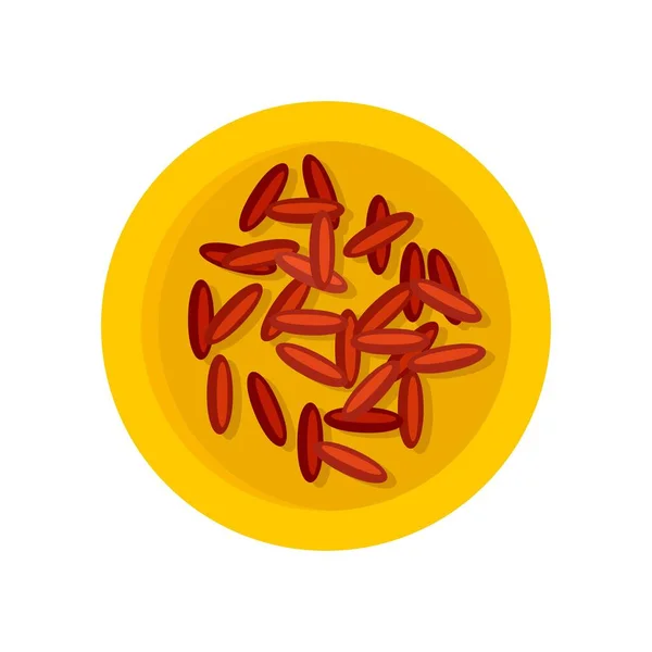 Icono de arroz largo marrón, estilo plano — Vector de stock