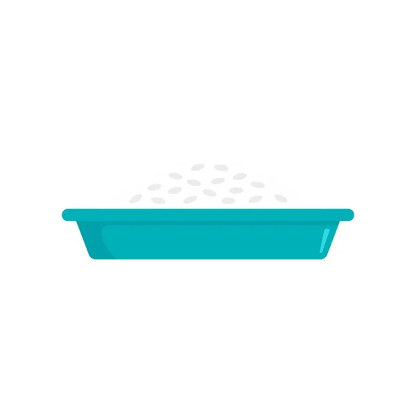 Icono de almuerzo de plato de arroz, estilo plano — Vector de stock