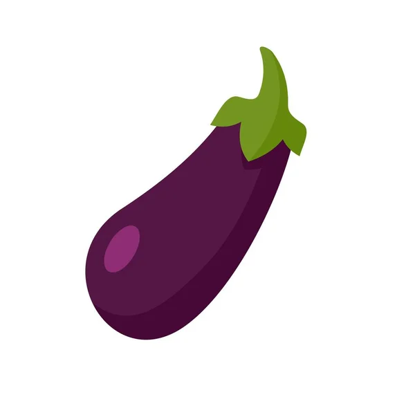 Icône aubergine, style plat — Image vectorielle