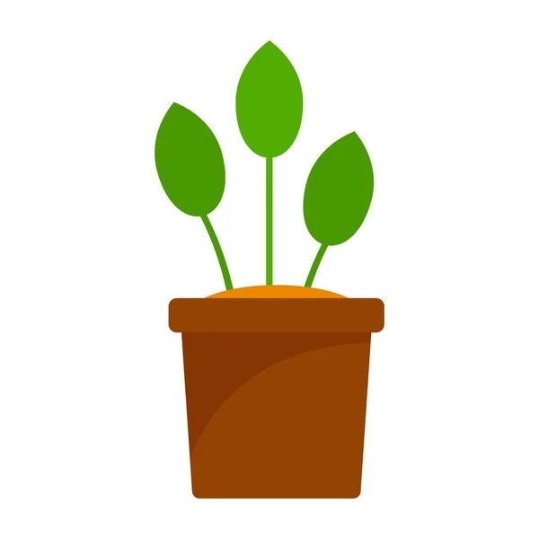 Icône de pot de plante écologique, style plat — Image vectorielle