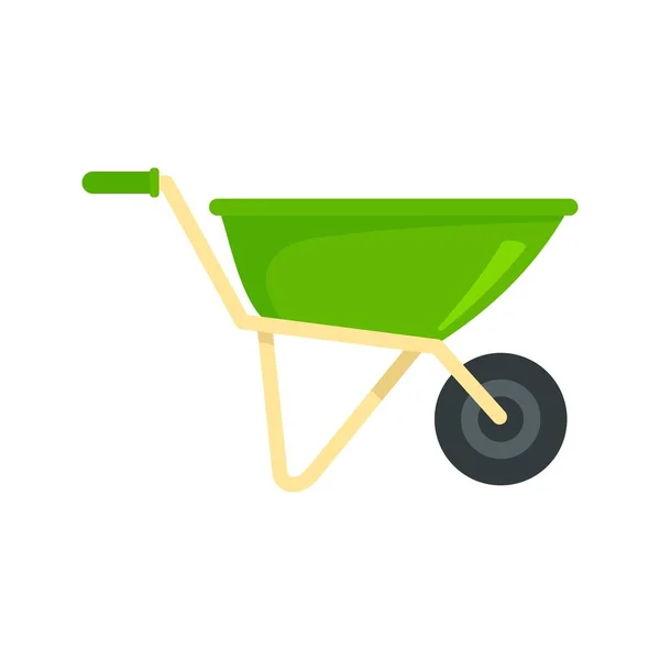 Wheelbarrow icon, flat style — Stock Vector