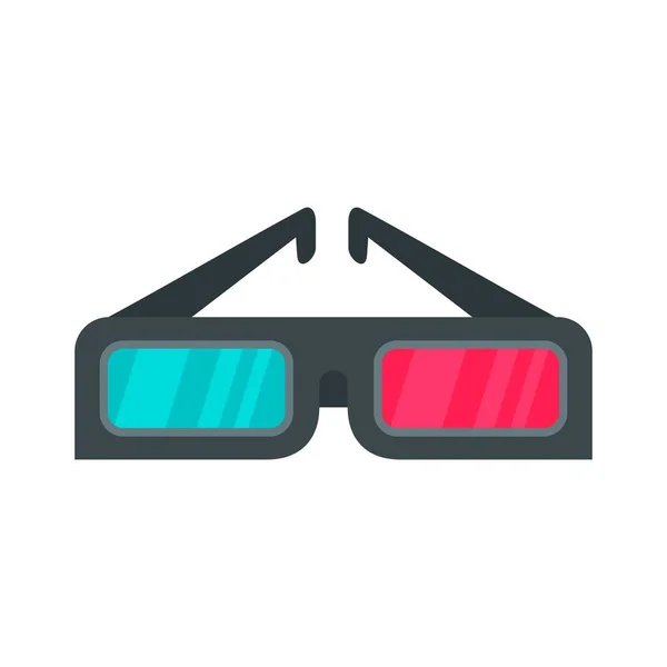 3D-Brillen-Symbol, flacher Stil — Stockvektor