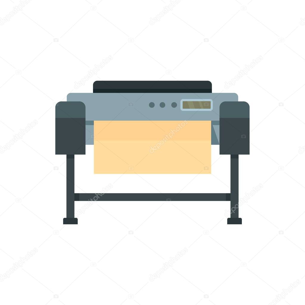 Printer plotter icon, flat style