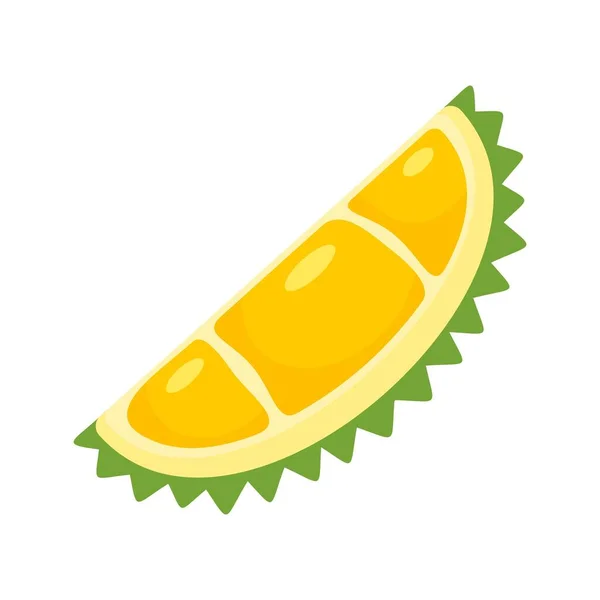 Natural eco durian piece icon, flat style — Stock Vector