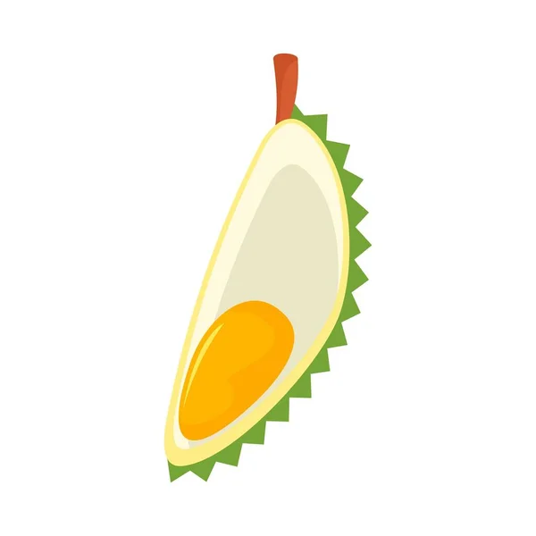 Capa ícone durian fatia, estilo plano — Vetor de Stock