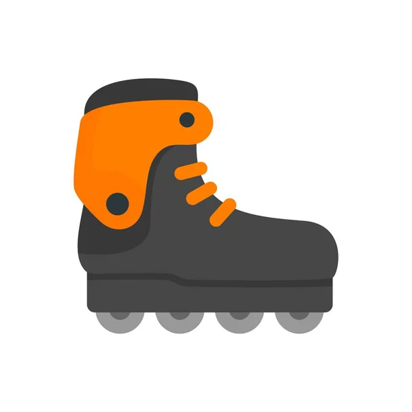 Carbon Inline schaatsen icoon, platte stijl — Stockvector