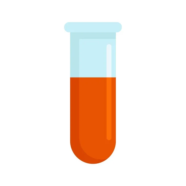 Icône du tube à essai sanguin, style plat — Image vectorielle