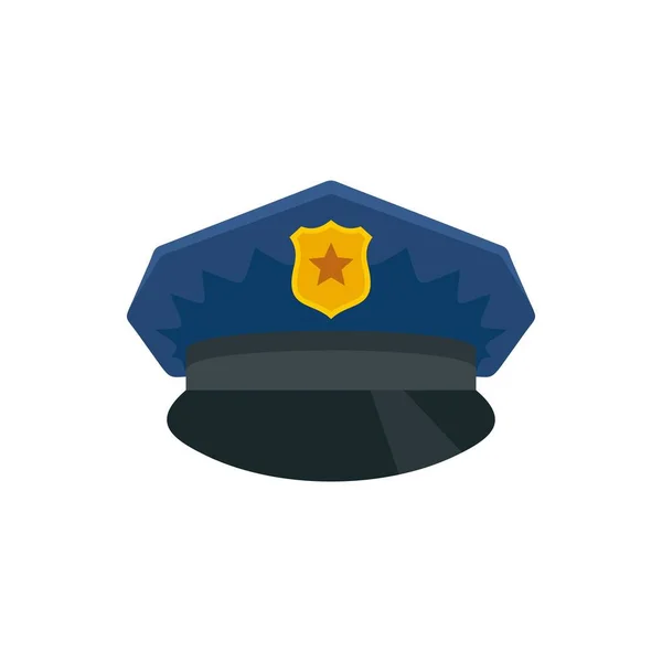 Police cap icon, flat style — Stock Vector