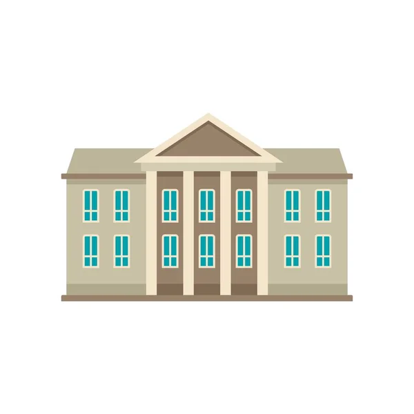 Classic courthouse icon, flat style — Stock Vector