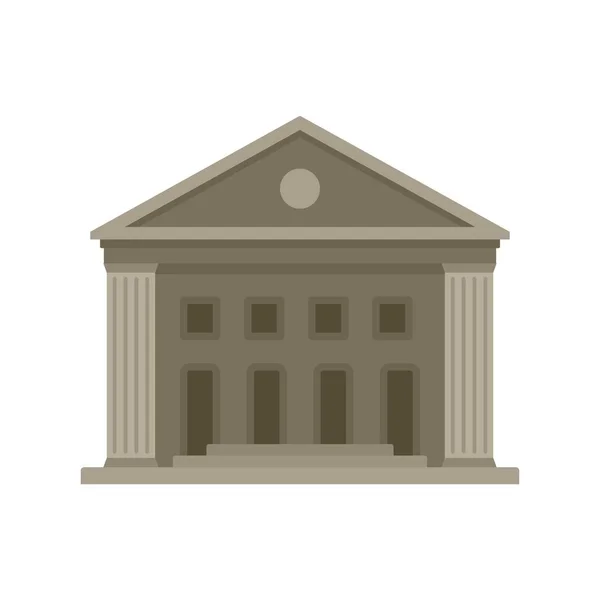 Old courthouse icon, flat style — Stock Vector