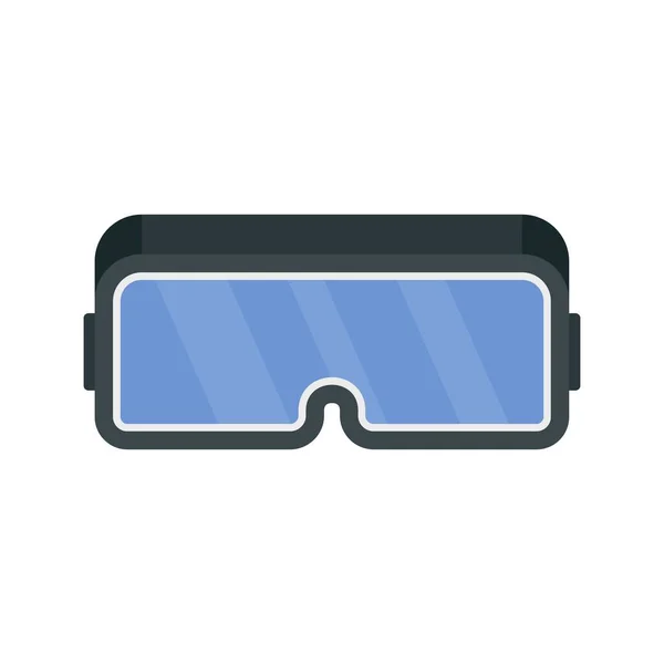 Vr game goggles icon, flat style — Stock Vector