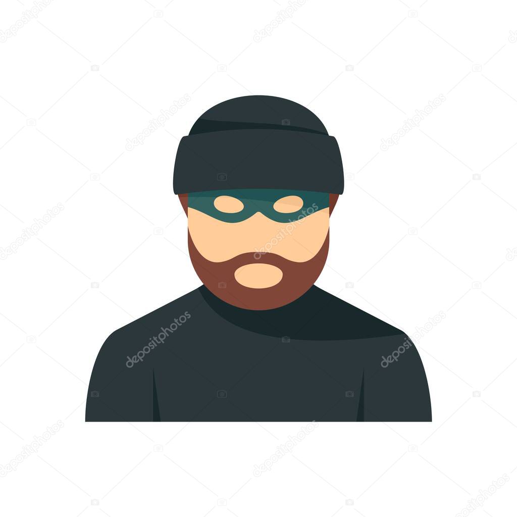 Criminal man icon, flat style