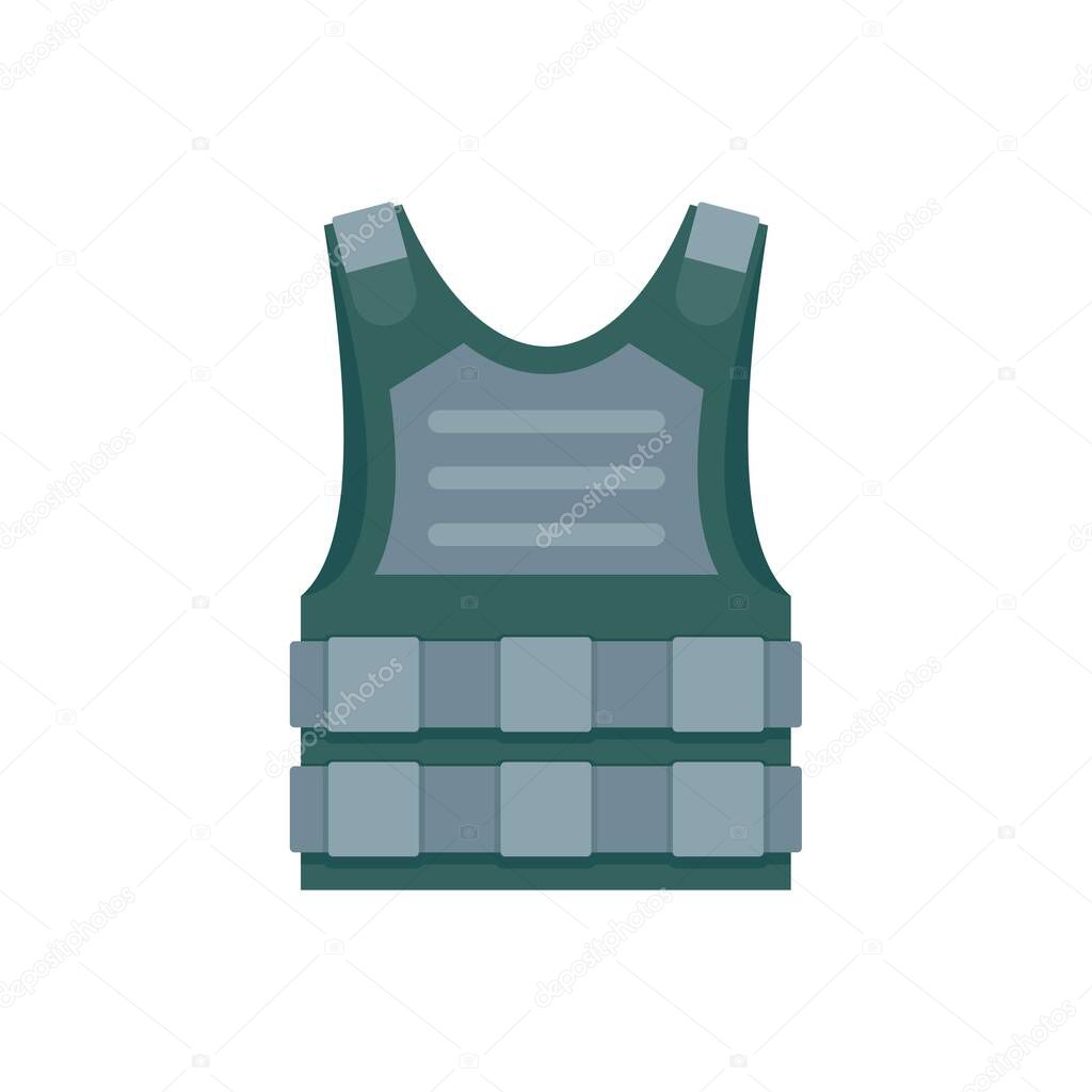 Bulletproof vest icon, flat style
