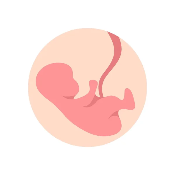 Zwangere baby pictogram, platte stijl — Stockvector