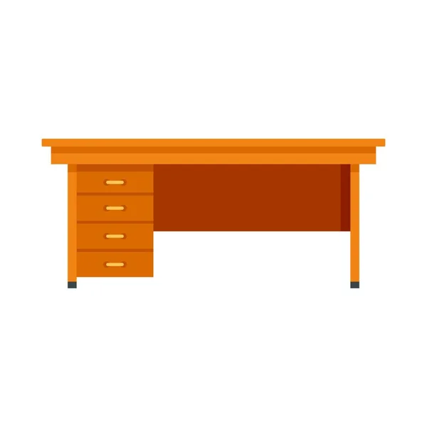 Icono de escritorio de madera, estilo plano — Vector de stock