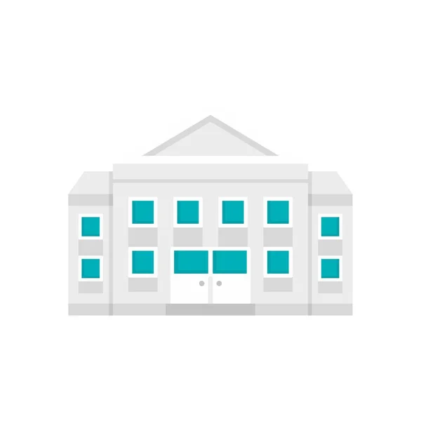 Courthouse building icon, flat style — Stock Vector