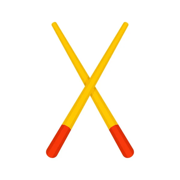 Wood chopsticks icon, flat style — Stock Vector