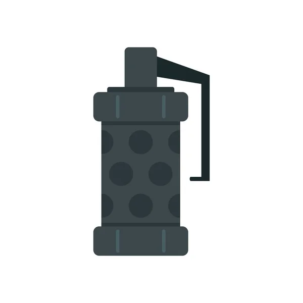 Полицейский дым граната икона, плоский стиль — стоковый вектор