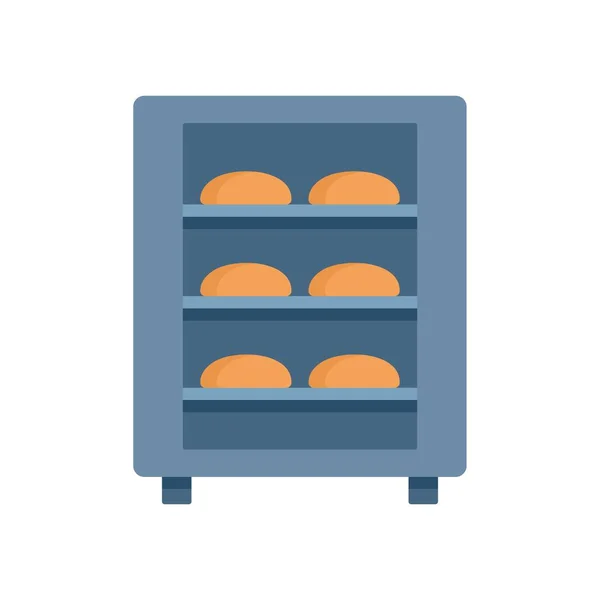 Icono de horno de fábrica de pan, estilo plano — Vector de stock