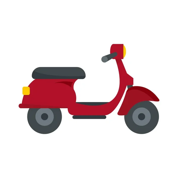 Icona di consegna scooter rosso, stile piatto — Vettoriale Stock