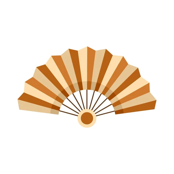 Ref. Bamboo hand fan icon, flat style — стоковый вектор