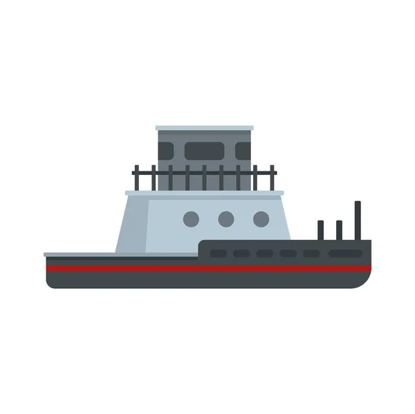 Icono de barco remolcador, estilo plano — Vector de stock