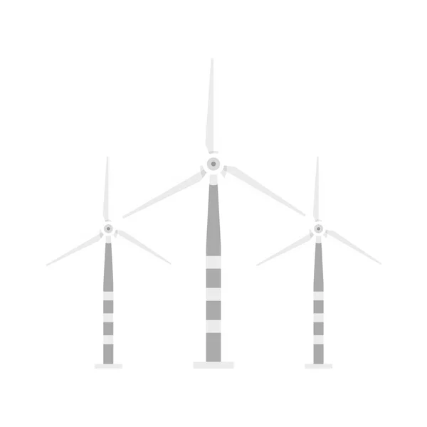 风力涡轮机图标，平面样式 — 图库矢量图片