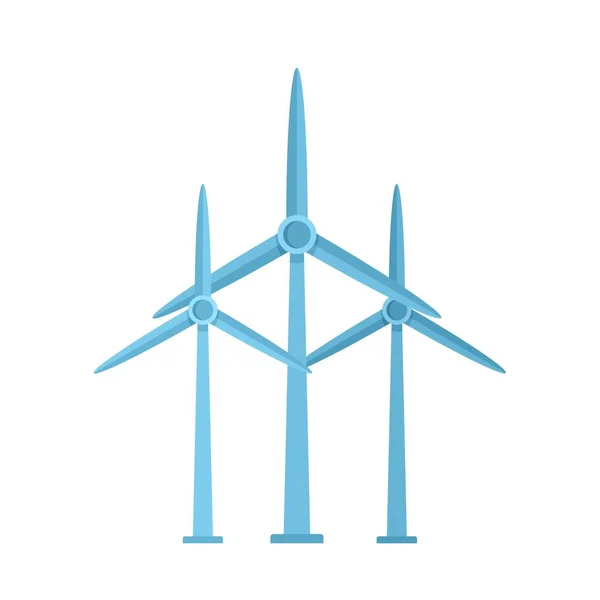道路风力发电厂图标, 扁平风格 — 图库矢量图片