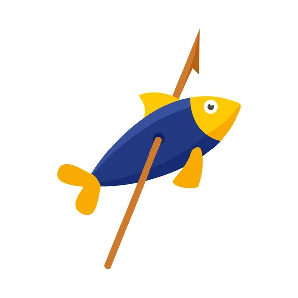 Kőkorszaki halak nyílikonnal, lapos stílusban — Stock Vector