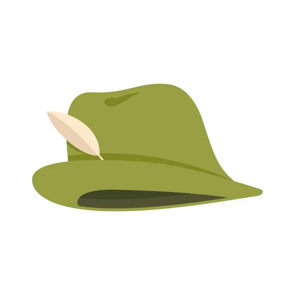 Hunter καπέλο εικονίδιο, επίπεδη στυλ — Διανυσματικό Αρχείο