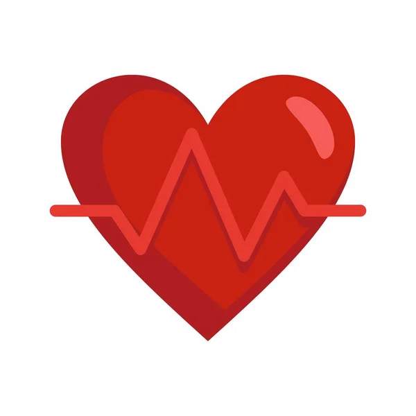 Icono de ritmo cardíaco, estilo plano — Vector de stock