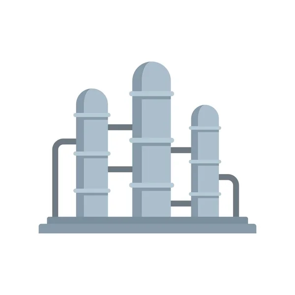 Ikona ropné rafinerie, plochý styl — Stockový vektor