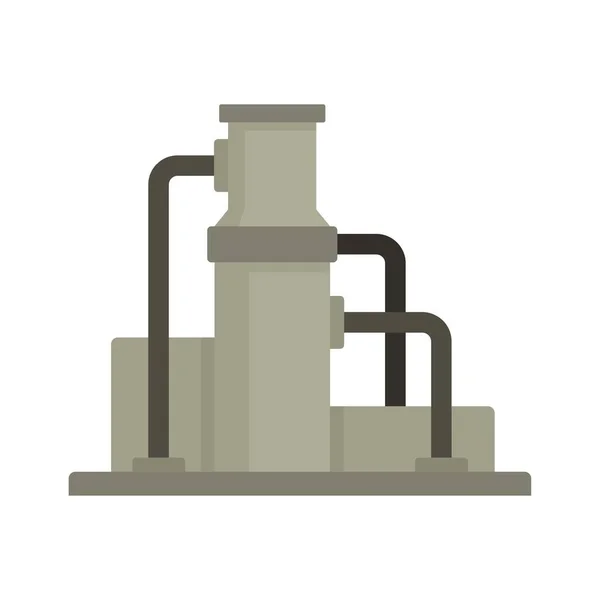Olja raffinaderiet ikon, platt stil — Stock vektor