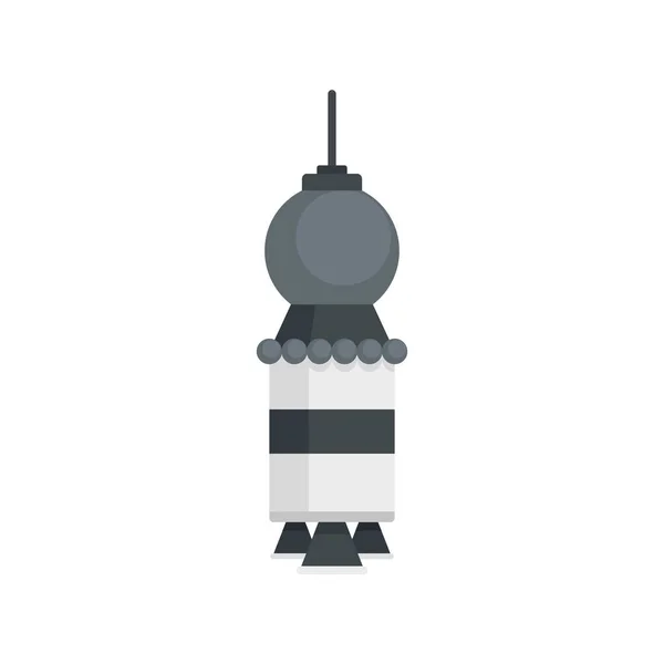 Icono de nave espacial artificial por satélite, de estilo plano — Archivo Imágenes Vectoriales