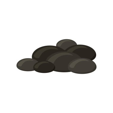 Coal stone icon, flat style clipart