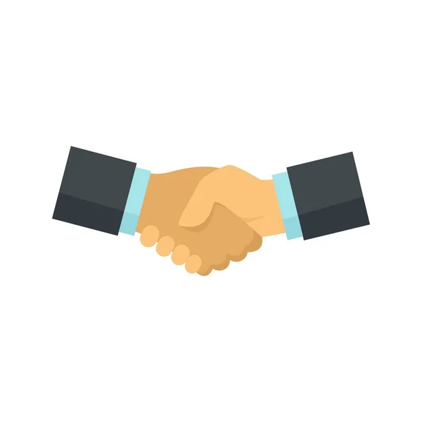 Business handshake icon, flat style