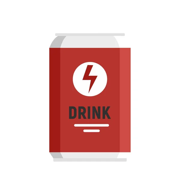 Energy drink tin can icon, flat style — Stock Vector