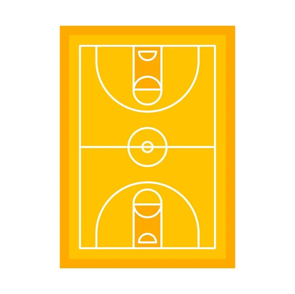 Спортивна баскетбольна арена значок, плоский стиль — стоковий вектор